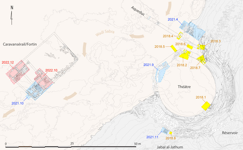 Plan du sanctuaire du Wadi Sabra, relevé octobre 2014