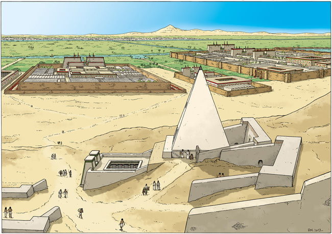 Restitution de la pyramide de Khay réalisée à partir des informations livrées par l’étude archéologique