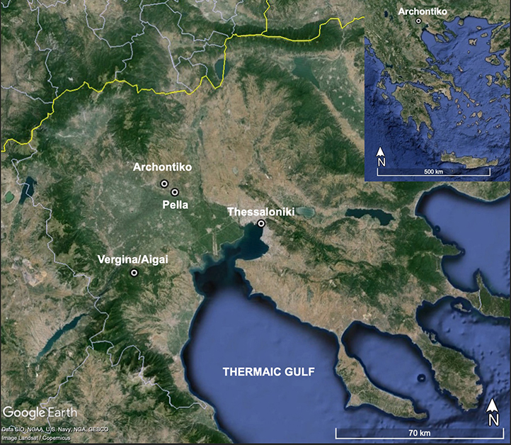 Fig. 1. Map of modern Greek central Macedonia.