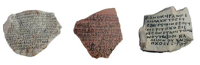 Ostraca coptes appartenant aux archives du moine Frangé