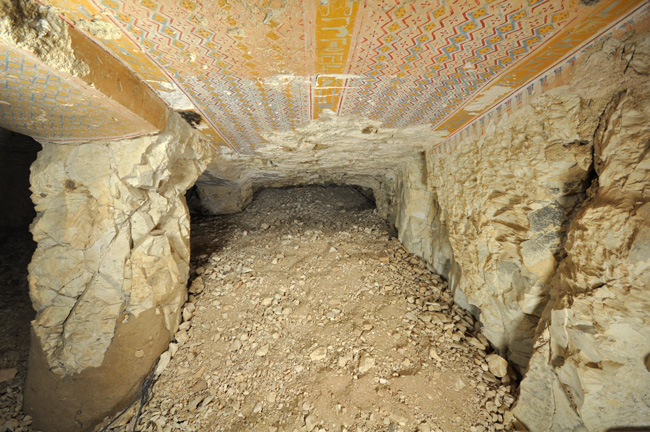 Vue de la chapelle d’Amenhotep dans l’état de sa découverte en janvier 2009