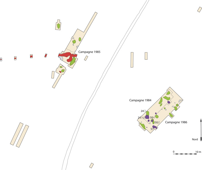 Ittre - Plan des structures médiévales